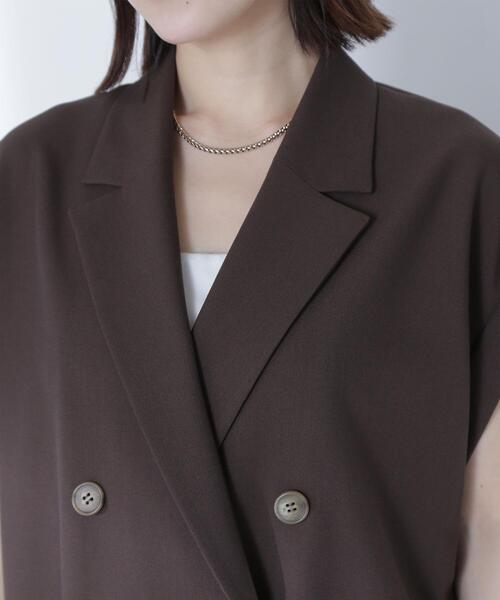 NATURAL BEAUTY BASIC(ナチュラルビューティーベーシック)の「◇ダブルブレストボクシージレ(その他アウター・レディース・ベージュ/ダークブラウン・FREE)」の5枚目の写真