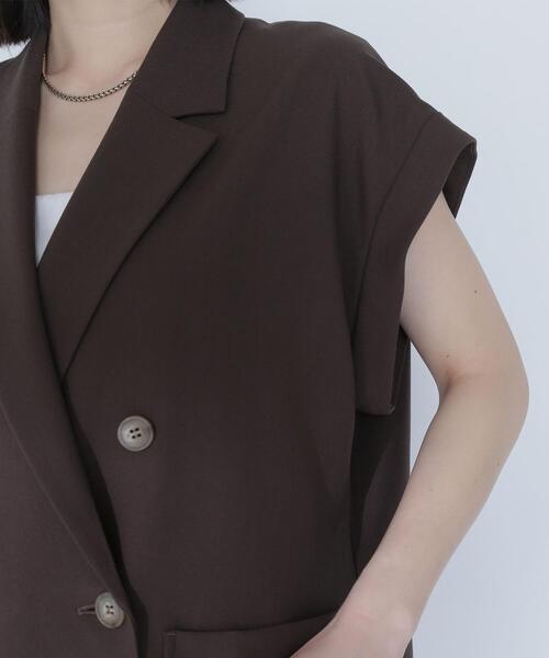 NATURAL BEAUTY BASIC(ナチュラルビューティーベーシック)の「◇ダブルブレストボクシージレ(その他アウター・レディース・ベージュ/ダークブラウン・FREE)」の6枚目の写真