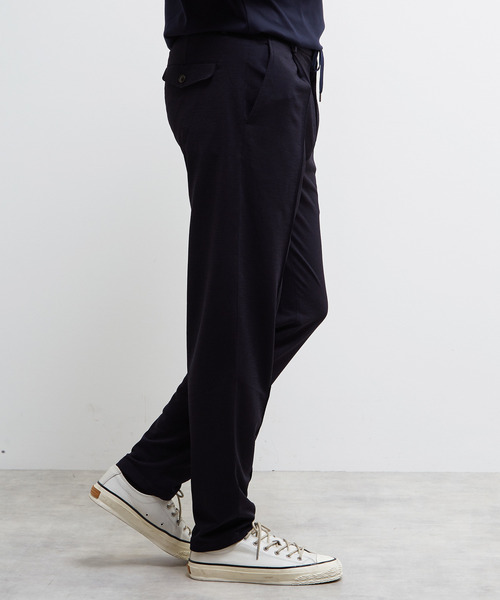 MEN'S MELROSE(メンズメルローズ)の「トラベストハンドトゥースエアリーテーパードパンツ(セットアップ可)(スラックス・メンズ・ネイビー/グレー・4/5/2/3)」の6枚目の写真
