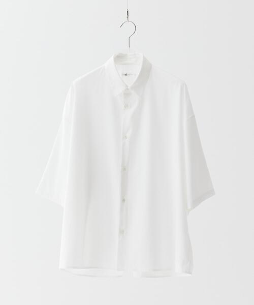 tk.TAKEO KIKUCHI（ティーケータケオキクチ）の「【WEB限定】無地/花柄アソートドレープ半袖シャツ（シャツ/ブラウス・メンズ・ホワイト/ブラック/ブルー/ホワイト系4/ブラック系3・01/02/03）」の15枚目の写真