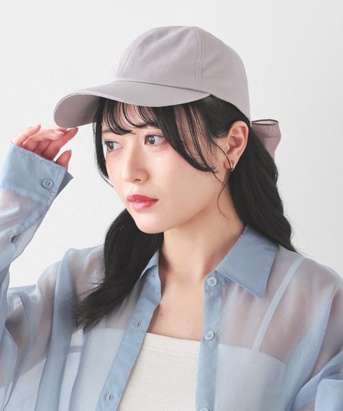 Honeys(ハニーズ)の「バックリボンキャップ(キャップ・レディース・ブラック/ライトグレー/ピンクベージュ/アイボリー・FREE)」の3枚目の写真