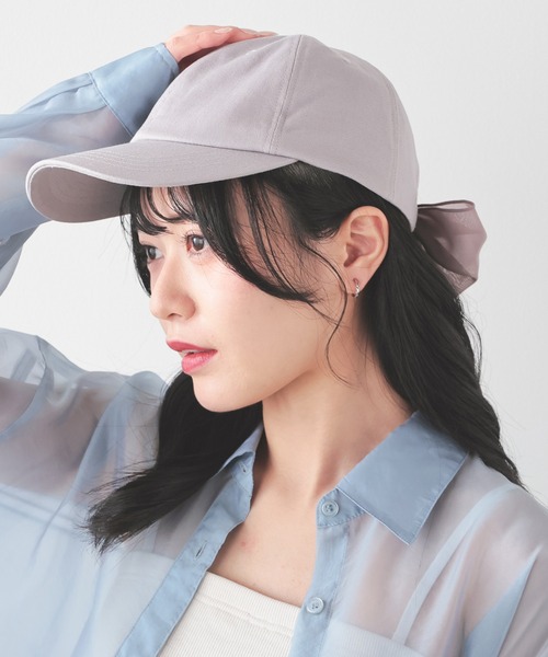Honeys(ハニーズ)の「バックリボンキャップ(キャップ・レディース・ブラック/ライトグレー/ピンクベージュ/アイボリー・FREE)」の22枚目の写真