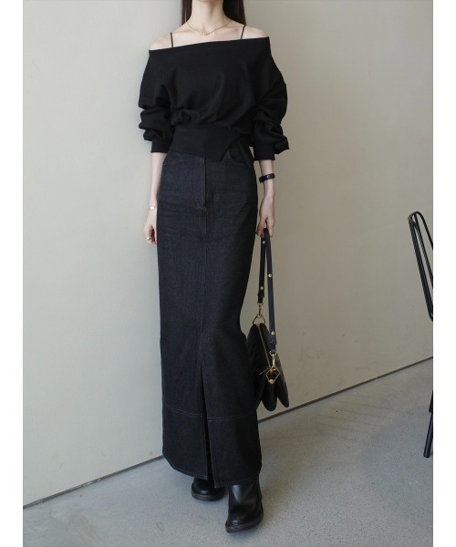 amel オフショルダースウェットトップス amel トレーナー スウェット オフショルダースウェットトップス