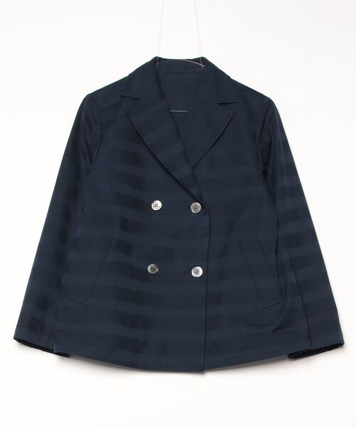 セール】ジャカードボーダー ピーコート（ダウンジャケット