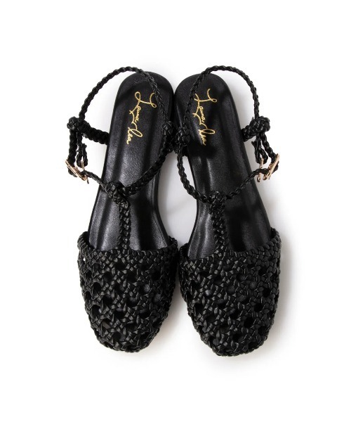 Launa lea(ラウナレア)の「メッシュTストラップフラットサンダル(S151)(サンダル・レディース・ナチュラル/ブラック/アイボリー・S/M/L/LL)」の2枚目の写真