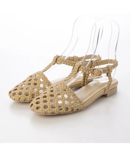 Launa lea(ラウナレア)の「メッシュTストラップフラットサンダル(S151)(サンダル・レディース・ナチュラル/ブラック/アイボリー・S/M/L/LL)」の4枚目の写真