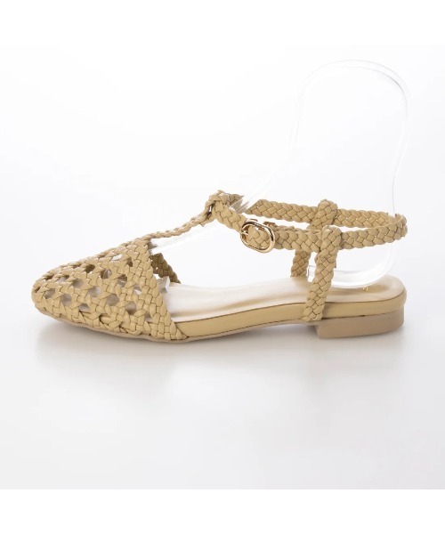 Launa lea(ラウナレア)の「メッシュTストラップフラットサンダル(S151)(サンダル・レディース・ナチュラル/ブラック/アイボリー・S/M/L/LL)」の5枚目の写真
