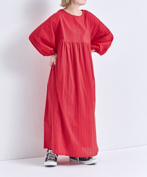 pairmanon（ペアマノン）の「【綿100%】【リンクコーデ】【ママサイズ】リラックス ワンピース（ワンピース・レディース・ブラウン/レッド/ブラック・FREE）」の3枚目の写真