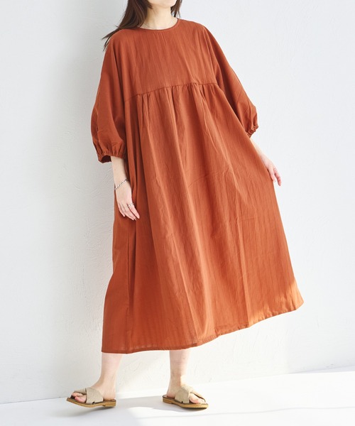 pairmanon（ペアマノン）の「【綿100%】【リンクコーデ】【ママサイズ】リラックス ワンピース（ワンピース・レディース・ブラウン/レッド/ブラック・FREE）」の9枚目の写真