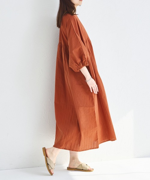 pairmanon（ペアマノン）の「【綿100%】【リンクコーデ】【ママサイズ】リラックス ワンピース（ワンピース・レディース・ブラウン/レッド/ブラック・FREE）」の12枚目の写真