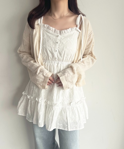 apres jour（アプレジュール）の「ミニリボン刺繍キャミワンピース（ワンピース・レディース・ブラック/ホワイト・フリー/X-LARGE）」の20枚目の写真