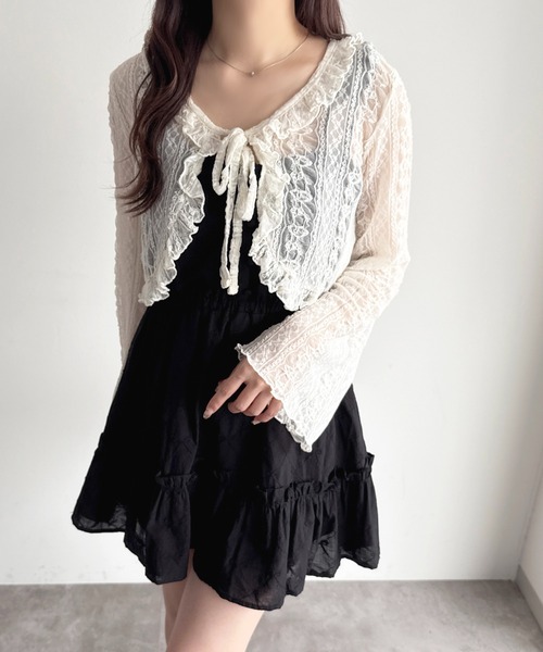 apres jour（アプレジュール）の「ミニリボン刺繍キャミワンピース（ワンピース・レディース・ブラック/ホワイト・フリー/X-LARGE）」の14枚目の写真