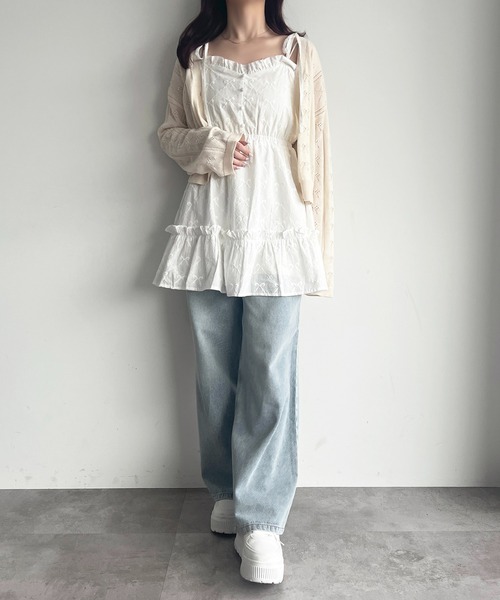 apres jour（アプレジュール）の「ミニリボン刺繍キャミワンピース（ワンピース・レディース・ブラック/ホワイト・フリー/X-LARGE）」の22枚目の写真