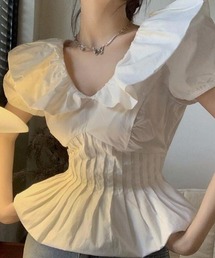 【新品未使用】Deux Amour 袖フリルブラウス　袖コンシャス 新品未使用】Deux Amour 袖フリルブラウス 袖コンシャス - メルカリ