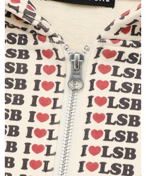 Little sunny bite(リトルサニーバイト)の「I love LSB hoodie(パーカー・レディース・オレンジ/ピンク/アイボリー・SMALL/MEDIUM)」の7枚目の写真