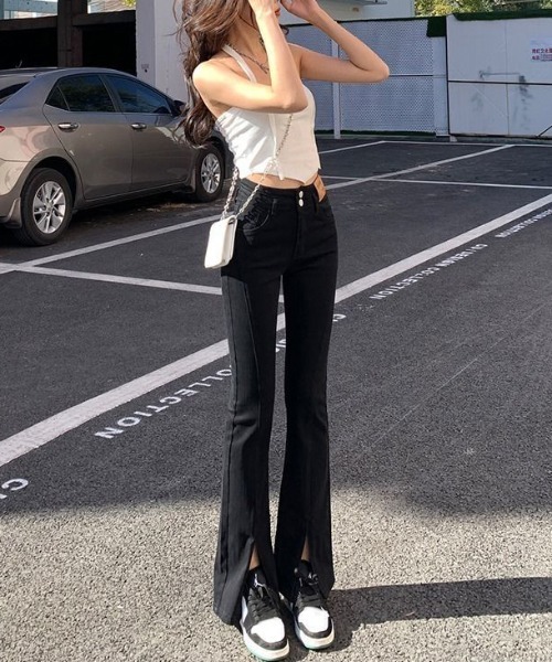 gossip！ロサンゼルス（ゴシップロサンゼルス）の「Y2K 美脚ハイウエスト 裾スリットフレアデニムパンツ（デニムパンツ・レディース・ブラック/インディゴブルー・M/L/S）」の17枚目の写真