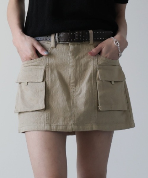 Ulysses（ユリシス）の「ベルト付きカーゴミニスカート（スカート・レディース・グレー/ベージュ/ブラウン・M）」の14枚目の写真