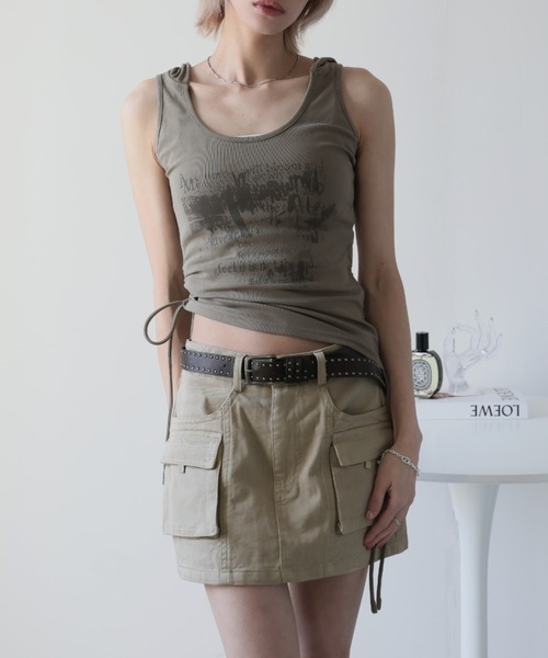 Ulysses（ユリシス）の「ベルト付きカーゴミニスカート（スカート・レディース・グレー/ベージュ/ブラウン・M）」の20枚目の写真