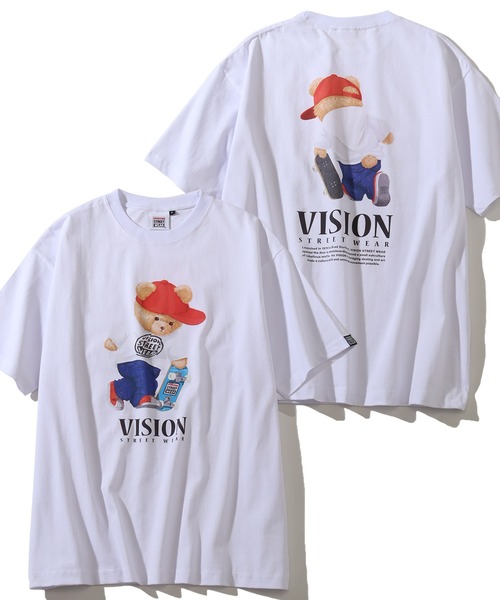 VISION STREET WEAR(ヴィジョンストリートウェア)の「【VISION STREET WEAR/ヴィジョンストリートウェア】オーバーサイズ テディベアグラフィック 半袖Tシャツ(Tシャツ/カットソー・メンズ・ダークグリーン/ホワイト/ブラック・LL/L/M)」の2枚目の写真