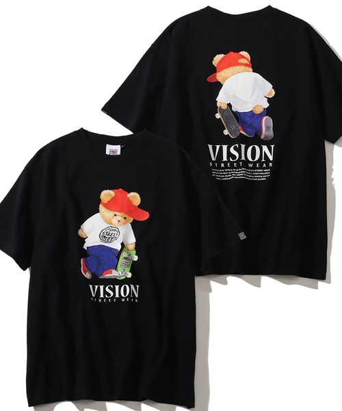 VISION STREET WEAR(ヴィジョンストリートウェア)の「【VISION STREET WEAR/ヴィジョンストリートウェア】オーバーサイズ テディベアグラフィック 半袖Tシャツ(Tシャツ/カットソー・メンズ・ダークグリーン/ホワイト/ブラック・LL/L/M)」の1枚目の写真