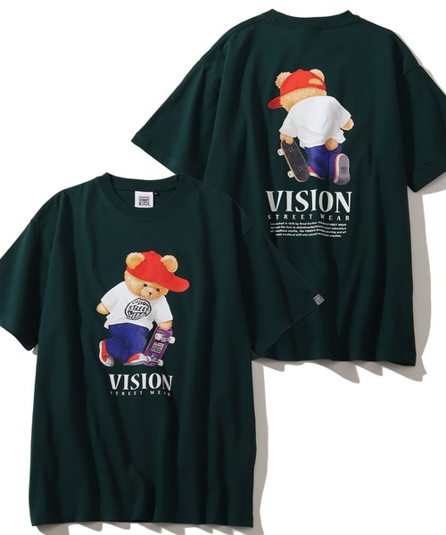 VISION STREET WEAR(ヴィジョンストリートウェア)の「【VISION STREET WEAR/ヴィジョンストリートウェア】オーバーサイズ テディベアグラフィック 半袖Tシャツ(Tシャツ/カットソー・メンズ・ダークグリーン/ホワイト/ブラック・LL/L/M)」の3枚目の写真
