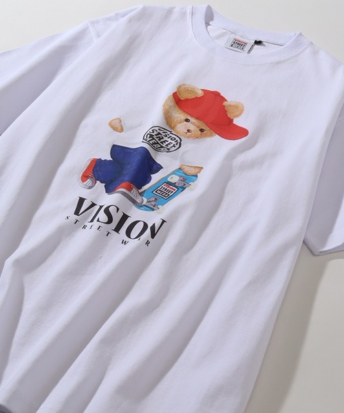 VISION STREET WEAR(ヴィジョンストリートウェア)の「【VISION STREET WEAR/ヴィジョンストリートウェア】オーバーサイズ テディベアグラフィック 半袖Tシャツ(Tシャツ/カットソー・メンズ・ダークグリーン/ホワイト/ブラック・LL/L/M)」の4枚目の写真