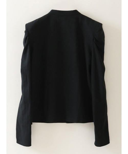 【美品】PUBLIC TOKYO アシメデザインブラウス 黒 プリーツ 美品】PUBLIC TOKYO アシメデザインブラウス 黒 プリーツ