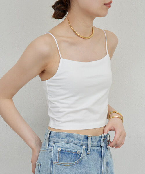 GALLARDAGALANTE（ガリャルダガランテ）の「【La nature linge】ショートベアキャミソール（キャミソール・レディース・ライトグレー/ブラック/ホワイト・0/1）」の2枚目の写真