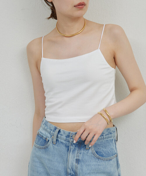 GALLARDAGALANTE（ガリャルダガランテ）の「【La nature linge】ショートベアキャミソール（キャミソール・レディース・ライトグレー/ブラック/ホワイト・0/1）」の8枚目の写真