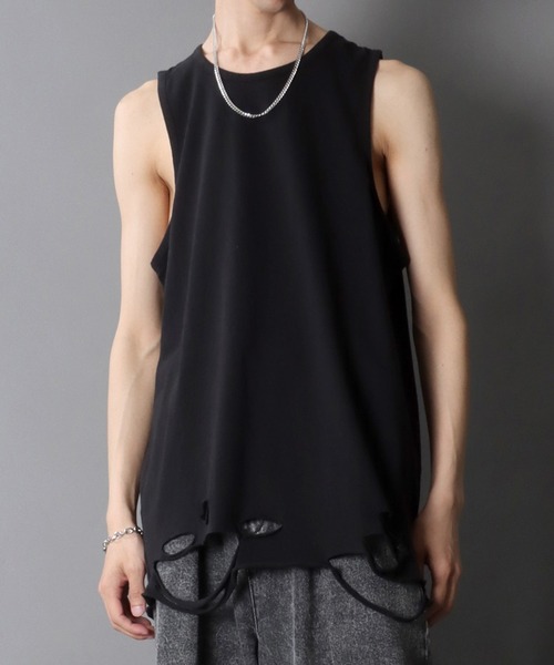 セール】Damage Layered Tank Top/ダメージ加工 レイヤードタンク