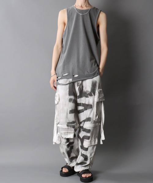 セール】Damage Layered Tank Top/ダメージ加工 レイヤード