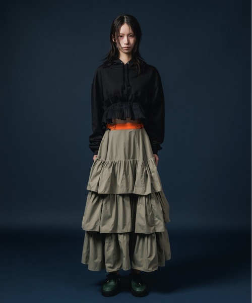 NON TOKYO（ノントーキョー）の「HEM FRILL PARKER（パーカー・レディース・ブラック/イエロー/ブルー/グリーン・FREE）」の5枚目の写真