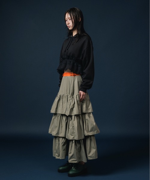 NON TOKYO（ノントーキョー）の「HEM FRILL PARKER（パーカー・レディース・ブラック/イエロー/ブルー/グリーン・FREE）」の6枚目の写真