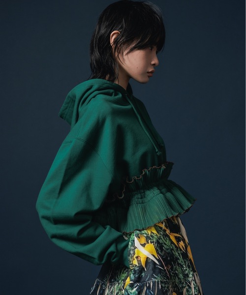 NON TOKYO（ノントーキョー）の「HEM FRILL PARKER（パーカー・レディース・ブラック/イエロー/ブルー/グリーン・FREE）」の7枚目の写真