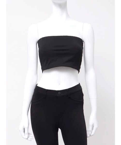 MERCURYDUO(マーキュリーデュオ)の「カップ付きチューブトップ(チューブトップ・レディース・オフホワイト/ブラック・FREE)」の2枚目の写真