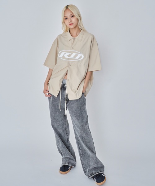 WEGO(ウィゴー)の「WEGO/リップストップグラフィックシャツ(シャツ/ブラウス・メンズ・ネイビー/ベージュ・MEDIUM/LARGE)」の6枚目の写真