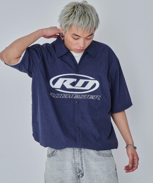 WEGO(ウィゴー)の「WEGO/リップストップグラフィックシャツ(シャツ/ブラウス・メンズ・ネイビー/ベージュ・MEDIUM/LARGE)」の21枚目の写真