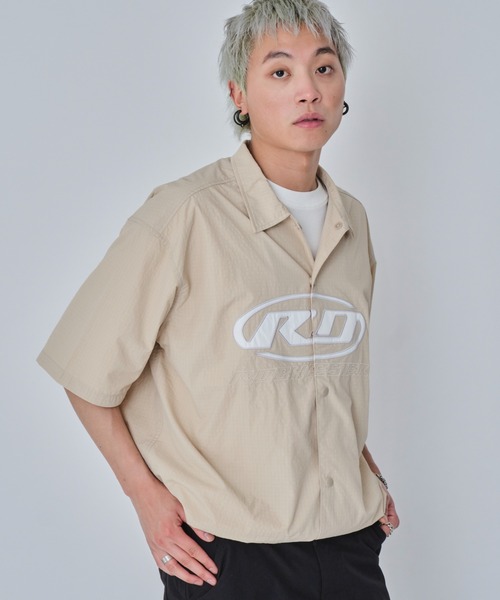 WEGO(ウィゴー)の「WEGO/リップストップグラフィックシャツ(シャツ/ブラウス・メンズ・ネイビー/ベージュ・MEDIUM/LARGE)」の12枚目の写真