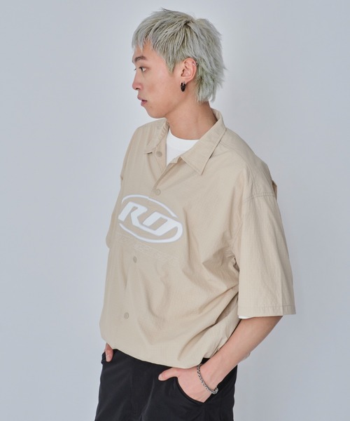 WEGO(ウィゴー)の「WEGO/リップストップグラフィックシャツ(シャツ/ブラウス・メンズ・ネイビー/ベージュ・MEDIUM/LARGE)」の13枚目の写真