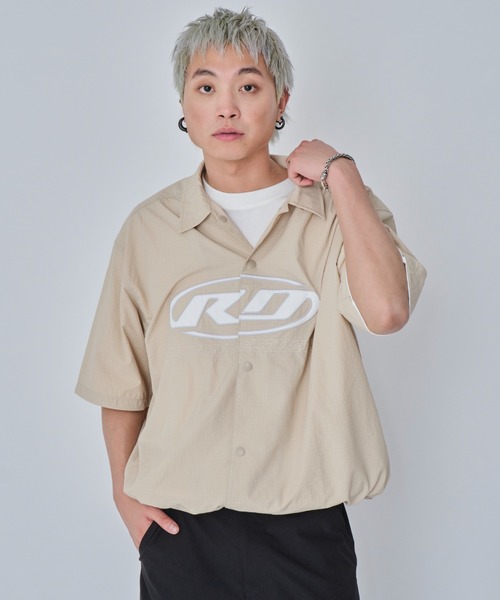 WEGO(ウィゴー)の「WEGO/リップストップグラフィックシャツ(シャツ/ブラウス・メンズ・ネイビー/ベージュ・MEDIUM/LARGE)」の14枚目の写真