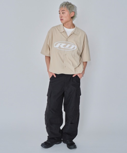 WEGO(ウィゴー)の「WEGO/リップストップグラフィックシャツ(シャツ/ブラウス・メンズ・ネイビー/ベージュ・MEDIUM/LARGE)」の15枚目の写真