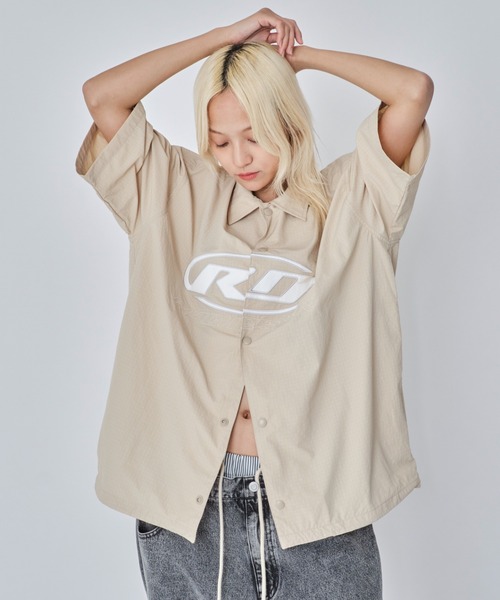 WEGO(ウィゴー)の「WEGO/リップストップグラフィックシャツ(シャツ/ブラウス・メンズ・ネイビー/ベージュ・MEDIUM/LARGE)」の16枚目の写真