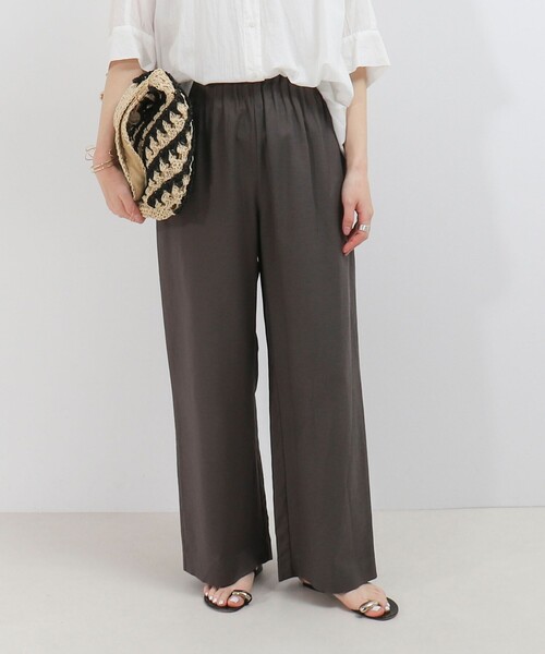 MICO COULIER(ミコクリエ)の「麻レーヨンキャタピラーパンツ(その他パンツ・レディース・ブラウン/ネイビー/チャコールグレー・36/38)」の2枚目の写真