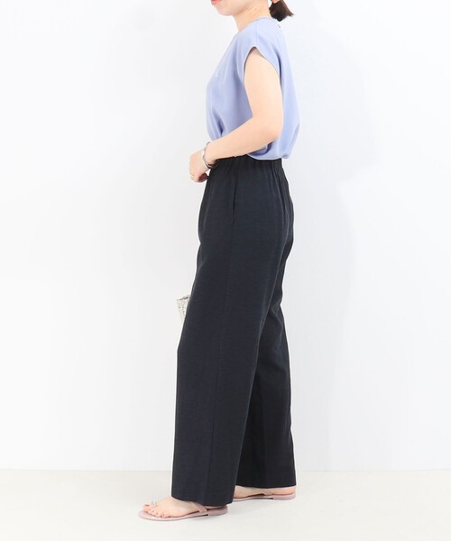 MICO COULIER(ミコクリエ)の「麻レーヨンキャタピラーパンツ(その他パンツ・レディース・ブラウン/ネイビー/チャコールグレー・36/38)」の10枚目の写真