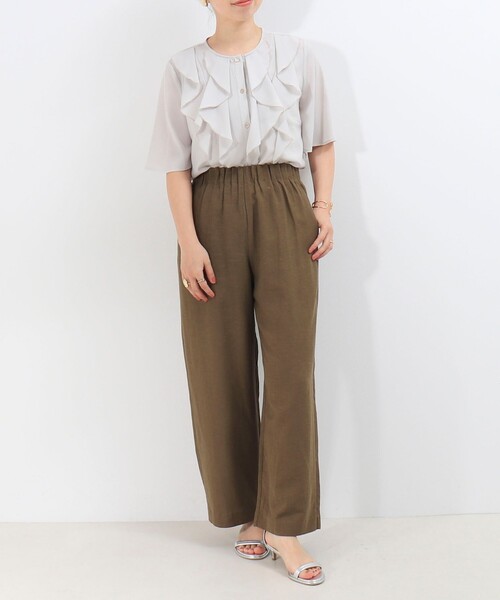 MICO COULIER(ミコクリエ)の「麻レーヨンキャタピラーパンツ(その他パンツ・レディース・ブラウン/ネイビー/チャコールグレー・36/38)」の12枚目の写真