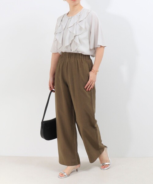 MICO COULIER(ミコクリエ)の「麻レーヨンキャタピラーパンツ(その他パンツ・レディース・ブラウン/ネイビー/チャコールグレー・36/38)」の13枚目の写真