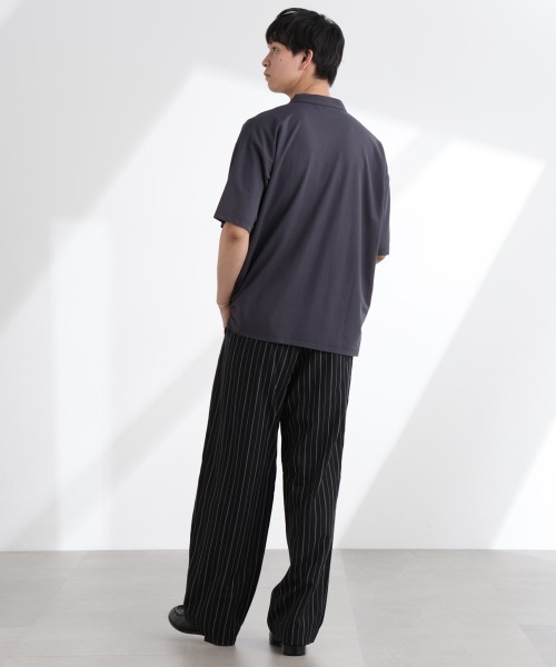 NANO universe(ナノユニバース)の「レーヨンナイロンポンチスキッパーシャツ 半袖(Tシャツ/カットソー・メンズ・ダークグリーン/チャコール/ネイビー・L/M/S)」の9枚目の写真
