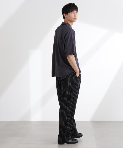 NANO universe(ナノユニバース)の「レーヨンナイロンポンチスキッパーシャツ 半袖(Tシャツ/カットソー・メンズ・ダークグリーン/チャコール/ネイビー・L/M/S)」の10枚目の写真