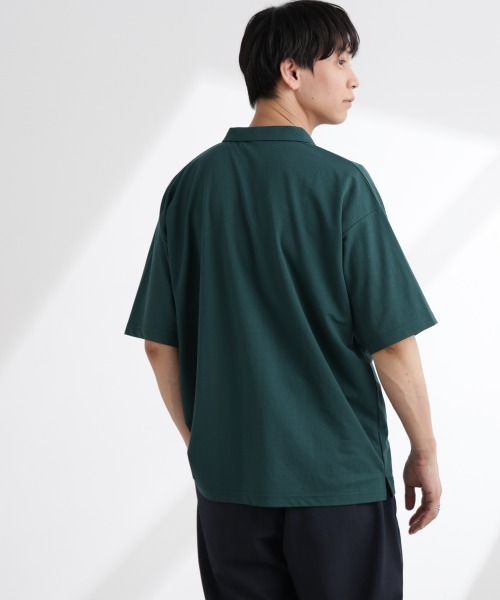 NANO universe(ナノユニバース)の「レーヨンナイロンポンチスキッパーシャツ 半袖(Tシャツ/カットソー・メンズ・ダークグリーン/チャコール/ネイビー・L/M/S)」の13枚目の写真