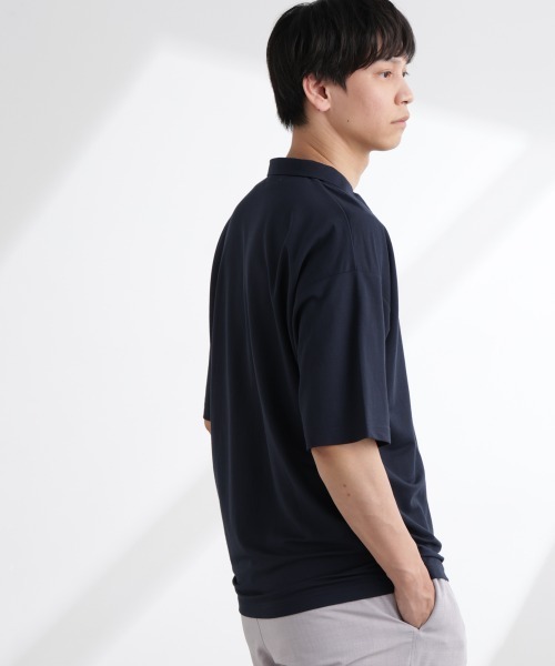NANO universe(ナノユニバース)の「レーヨンナイロンポンチスキッパーシャツ 半袖(Tシャツ/カットソー・メンズ・ダークグリーン/チャコール/ネイビー・L/M/S)」の20枚目の写真